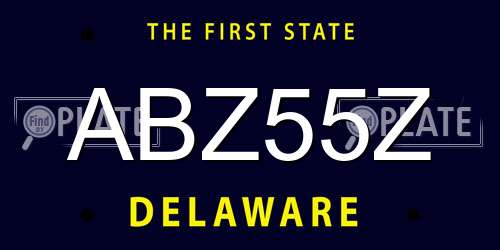 ABZ55Z Delaware License Plate