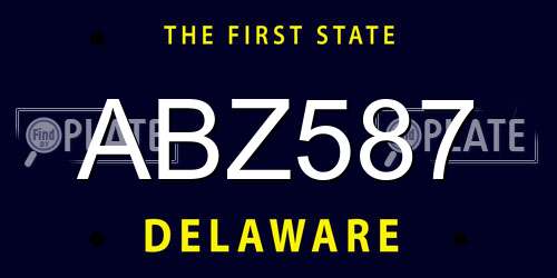 ABZ587 Delaware License Plate
