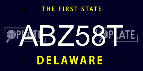 ABZ58T Delaware License Plate