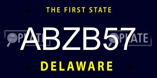 ABZB57 Delaware License Plate