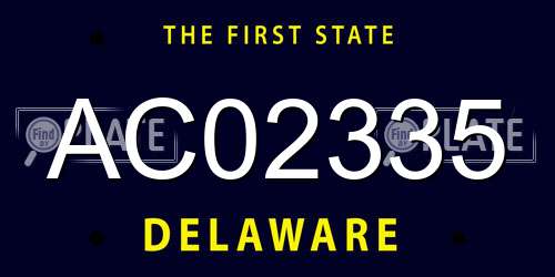 AC02335 Delaware License Plate