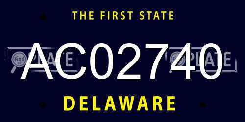 AC02740 Delaware License Plate