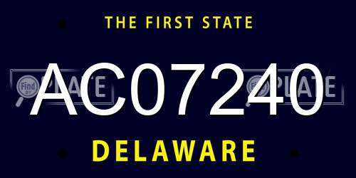 AC07240 Delaware License Plate