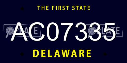 AC07335 Delaware License Plate