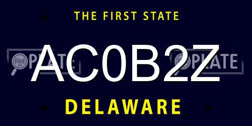 AC0B2Z Delaware License Plate