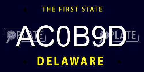AC0B9D Delaware License Plate