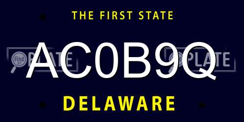 AC0B9Q Delaware License Plate
