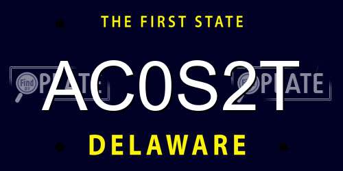 AC0S2T Delaware License Plate