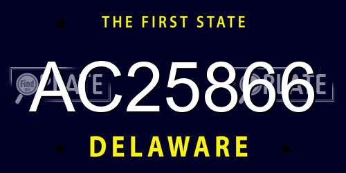 AC25866 Delaware License Plate