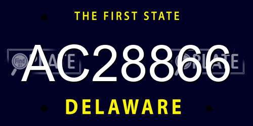 AC28866 Delaware License Plate