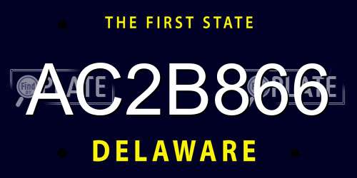 AC2B866 Delaware License Plate