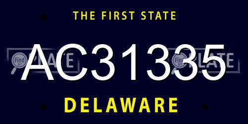 AC31335 Delaware License Plate