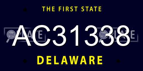 AC31338 Delaware License Plate