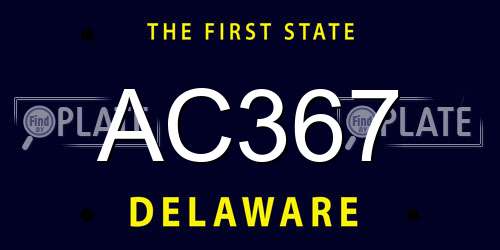 AC367 Delaware License Plate