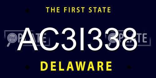 AC3I338 Delaware License Plate