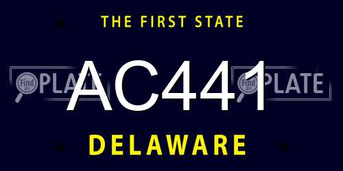 AC441 Delaware License Plate