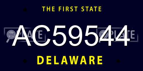 AC59544 Delaware License Plate