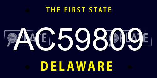 AC59809 Delaware License Plate