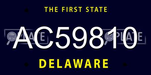 AC59810 Delaware License Plate