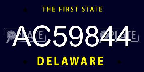 AC59844 Delaware License Plate