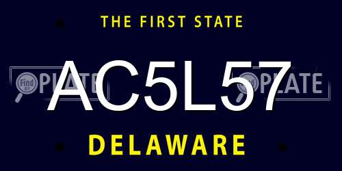 AC5L57 Delaware License Plate