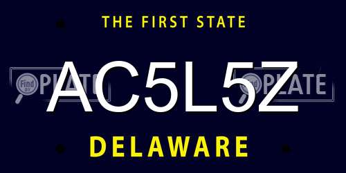 AC5L5Z Delaware License Plate