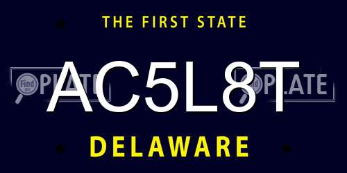 AC5L8T Delaware License Plate