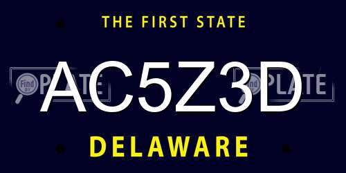 AC5Z3D Delaware License Plate