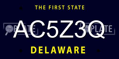 AC5Z3Q Delaware License Plate