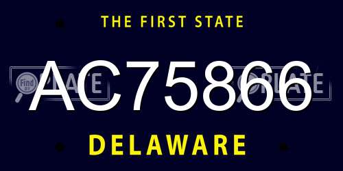 AC75866 Delaware License Plate