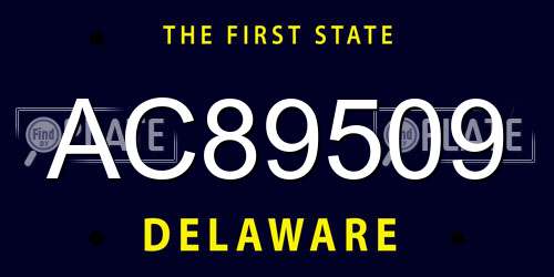 AC89509 Delaware License Plate