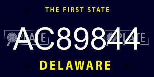 AC89844 Delaware License Plate
