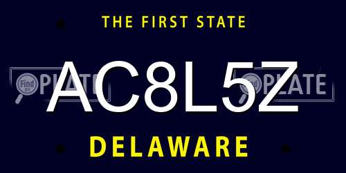 AC8L5Z Delaware License Plate