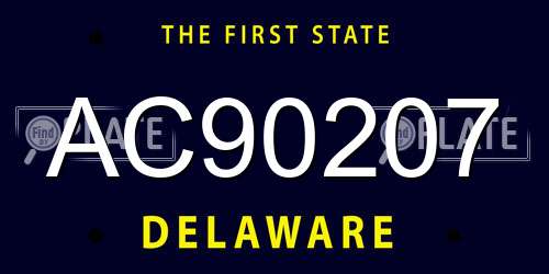 AC90207 Delaware License Plate
