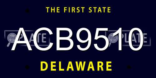 ACB9510 Delaware License Plate