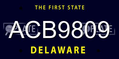 ACB9809 Delaware License Plate
