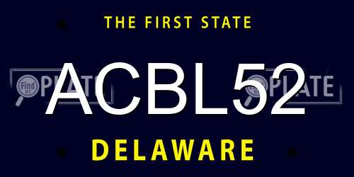 ACBL52 Delaware License Plate