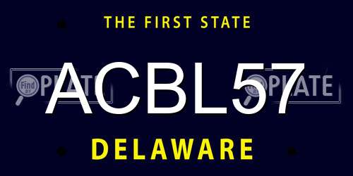 ACBL57 Delaware License Plate