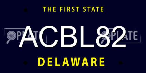 ACBL82 Delaware License Plate