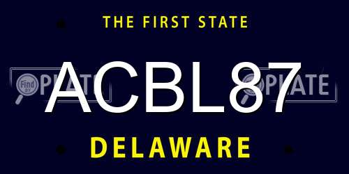 ACBL87 Delaware License Plate
