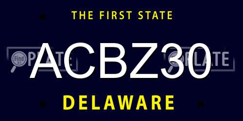 ACBZ30 Delaware License Plate
