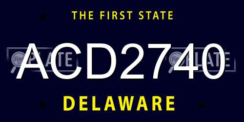 ACD2740 Delaware License Plate
