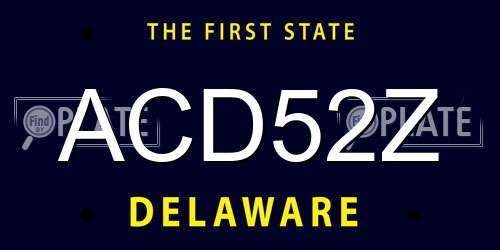 ACD52Z Delaware License Plate