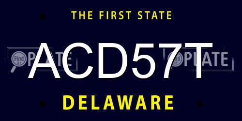 ACD57T Delaware License Plate