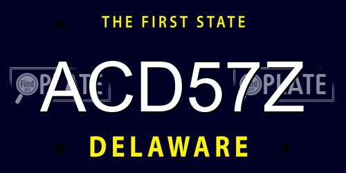 ACD57Z Delaware License Plate