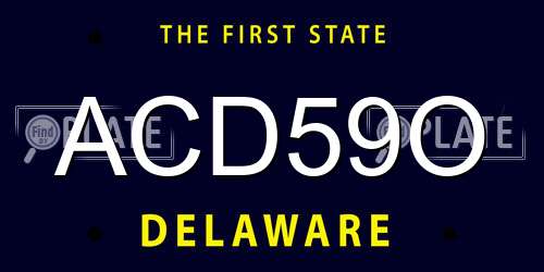 ACD59O Delaware License Plate