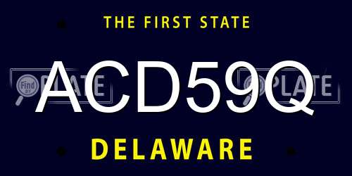 ACD59Q Delaware License Plate