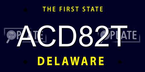 ACD82T Delaware License Plate
