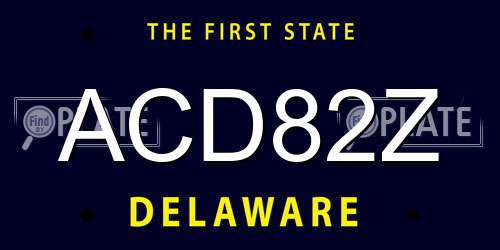 ACD82Z Delaware License Plate