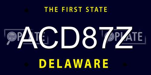 ACD87Z Delaware License Plate